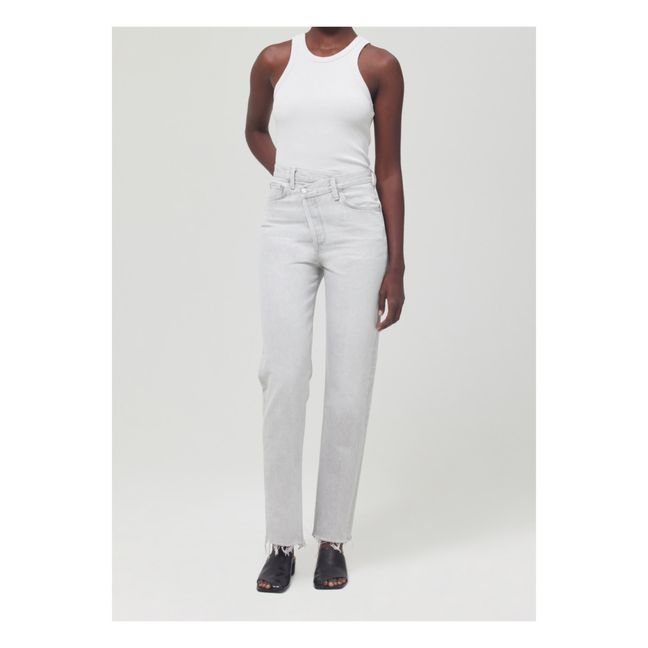 Criss Cross Straight Organic Cotton Jeans Blanco
