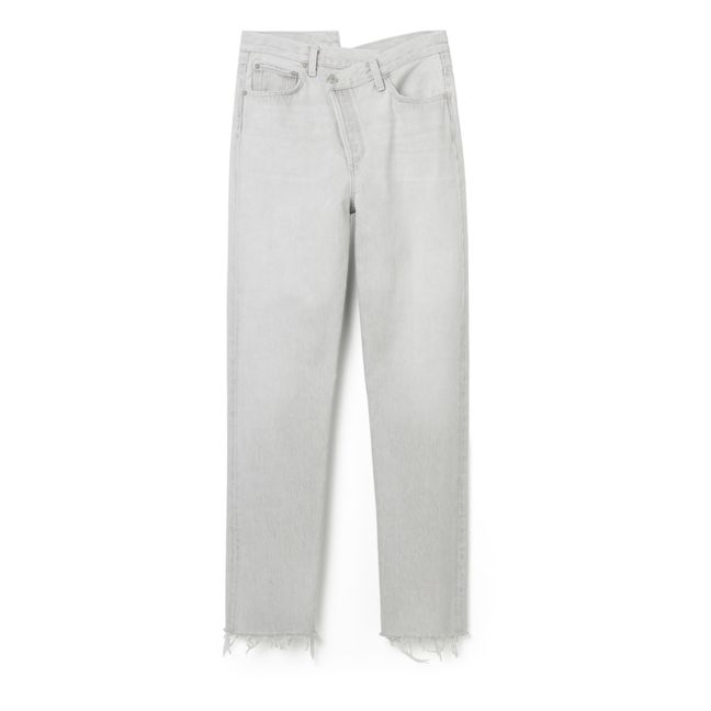 Criss Cross Straight Organic Cotton Jeans Bianco