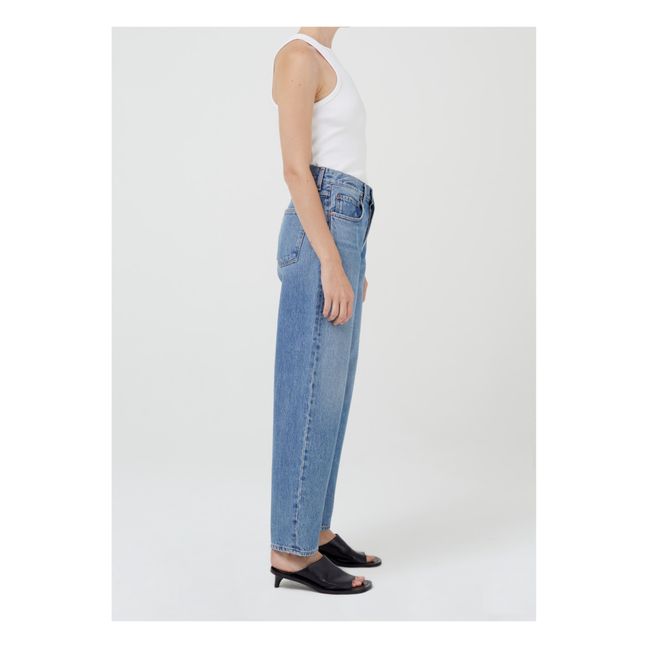 Jeans Tapered Baggy, in cotone biologico Blu  indaco