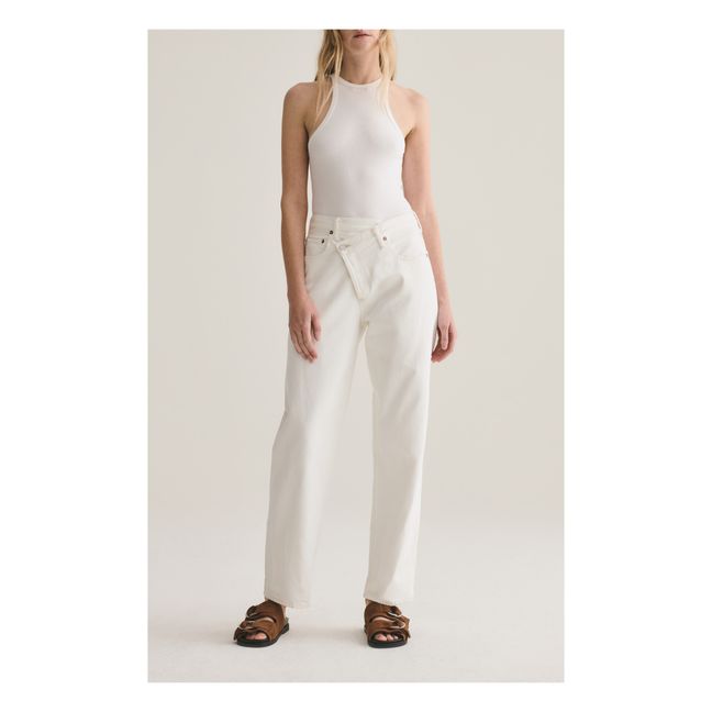 Criss Cross Organic Cotton Jeans Bianco