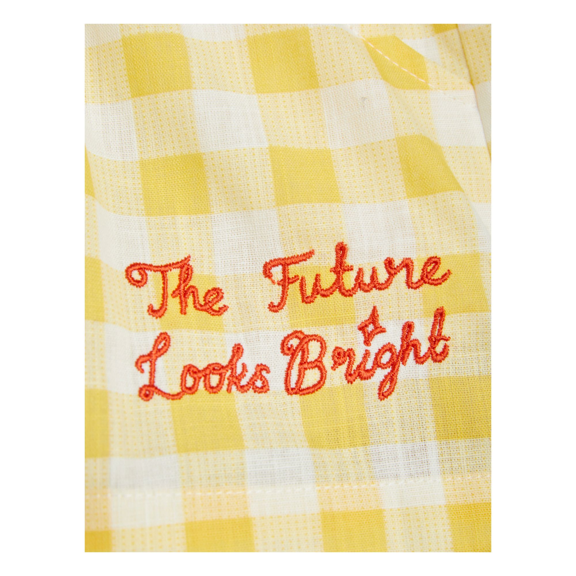 Organic Cotton Two-Tone Gingham Shorts Yellow- Product image n°2