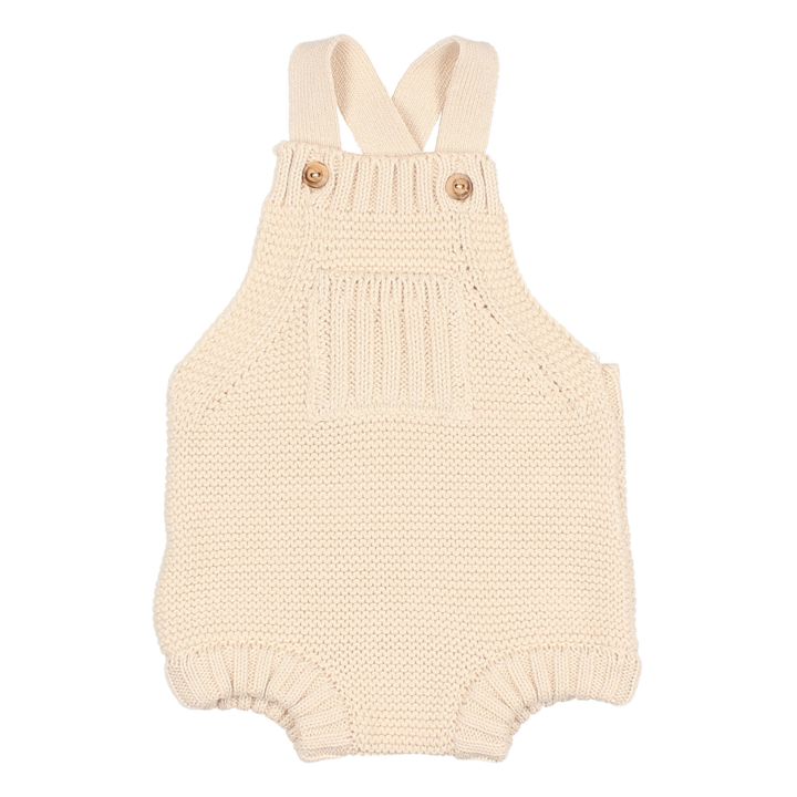 Knitted Organic Cotton Romper Ecru- Product image n°0