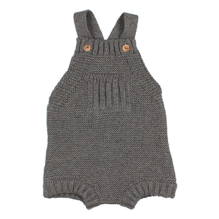 Knitted Organic Cotton Romper Charcoal grey- Product image n°0