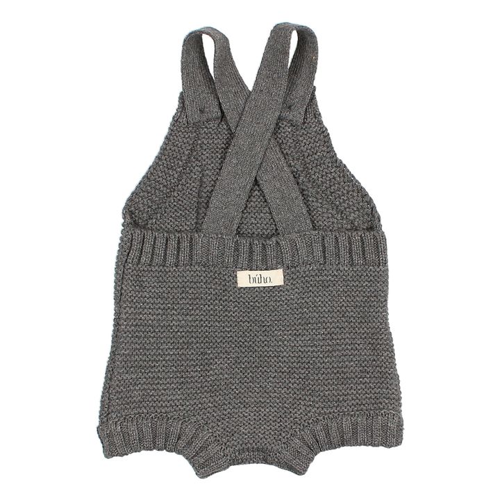 Knitted Organic Cotton Romper Charcoal grey- Product image n°2