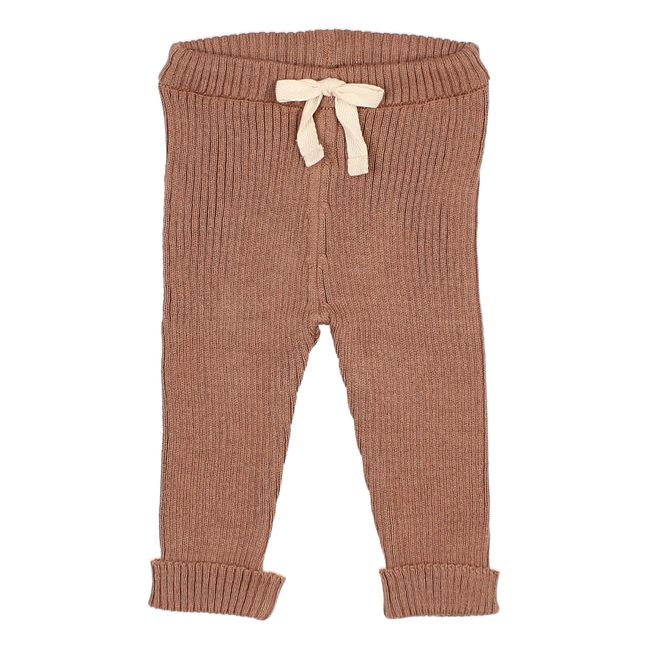 Organic Cotton Knitted Leggings Caramelo