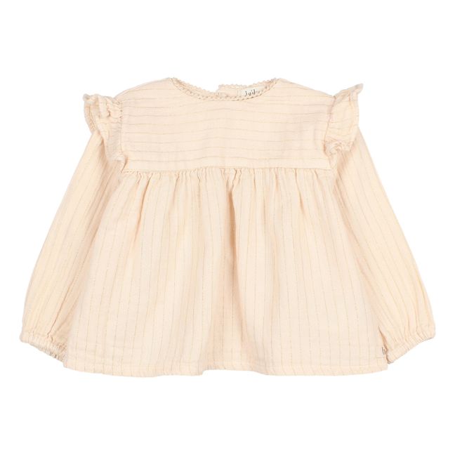 Sparkly Cotton Muslin Blouse | Ecru