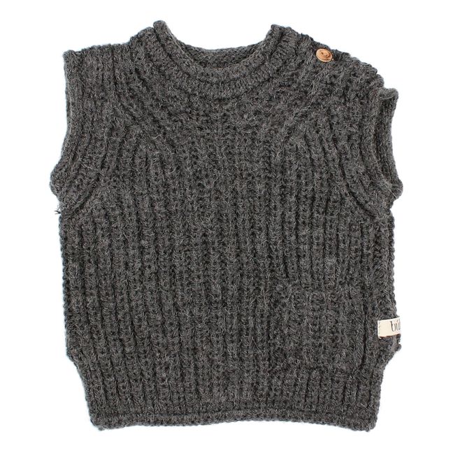 Pull Sans Manches Gris anthracite