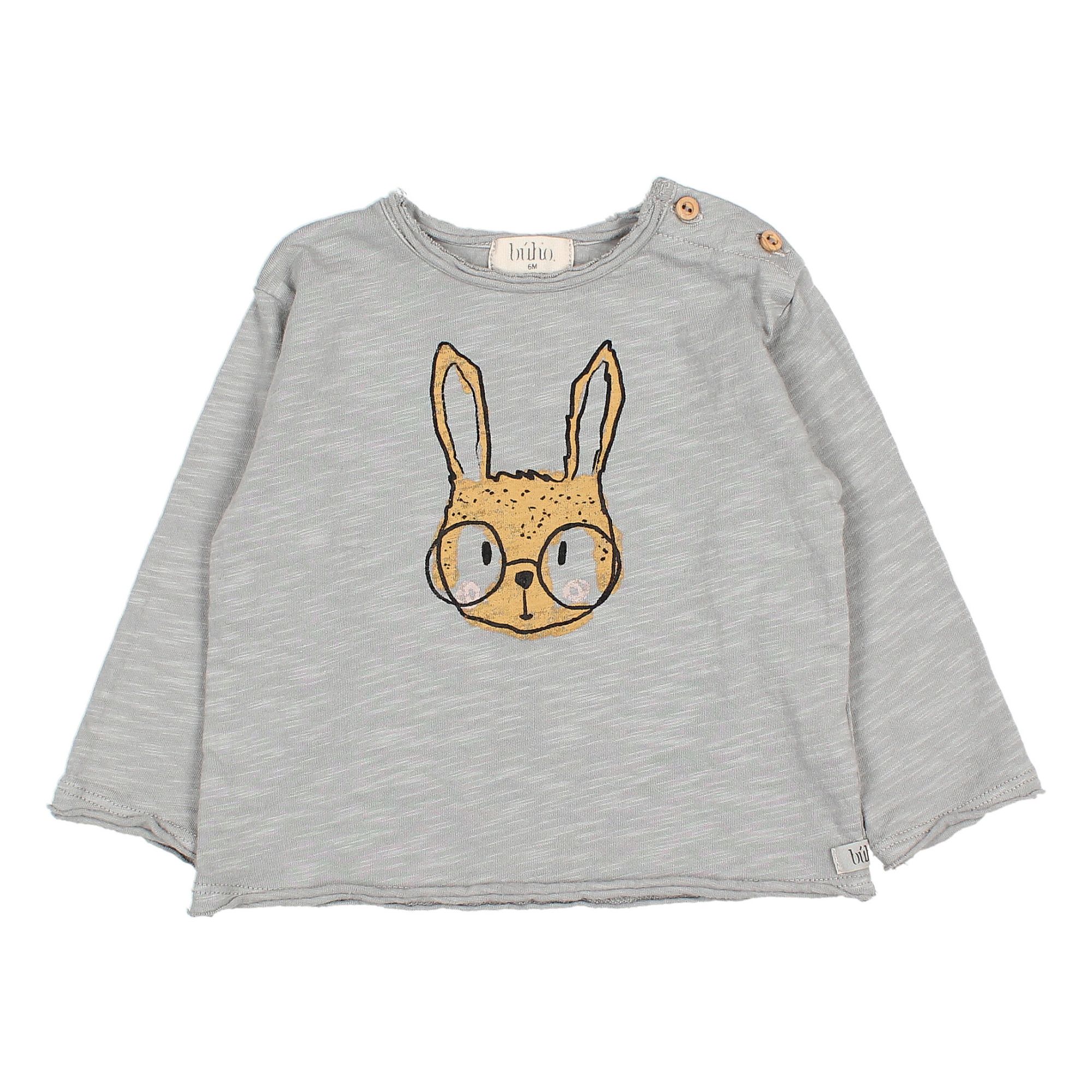 Camiseta Algodón orgánico Bunny | Azul Gris- Imagen del producto n°0