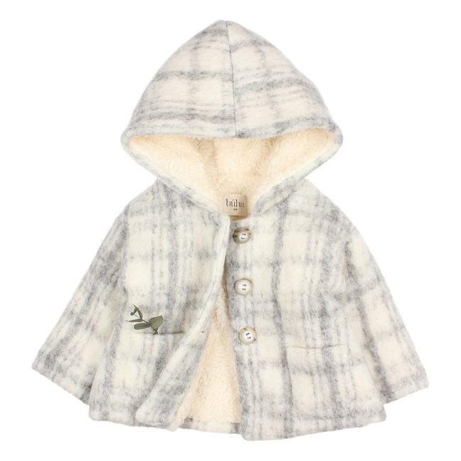 Woollen Sherpa-Lined Coat Grau