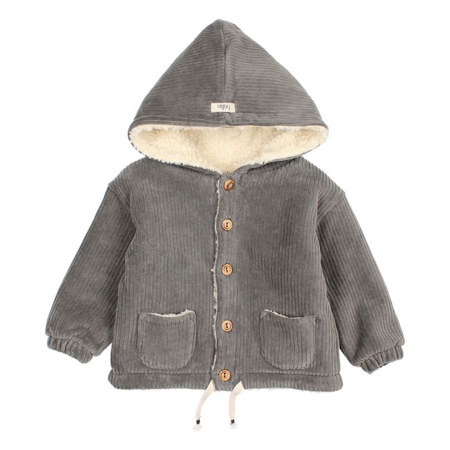 Mantel aus Cord gefüttert | Grau