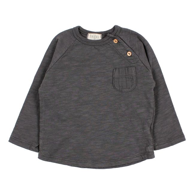 Organic Cotton Baby Pocket T-shirt Charcoal grey