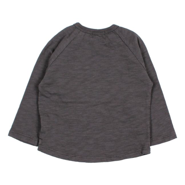 T-Shirt Coton Bio Poche Bébé Gris anthracite