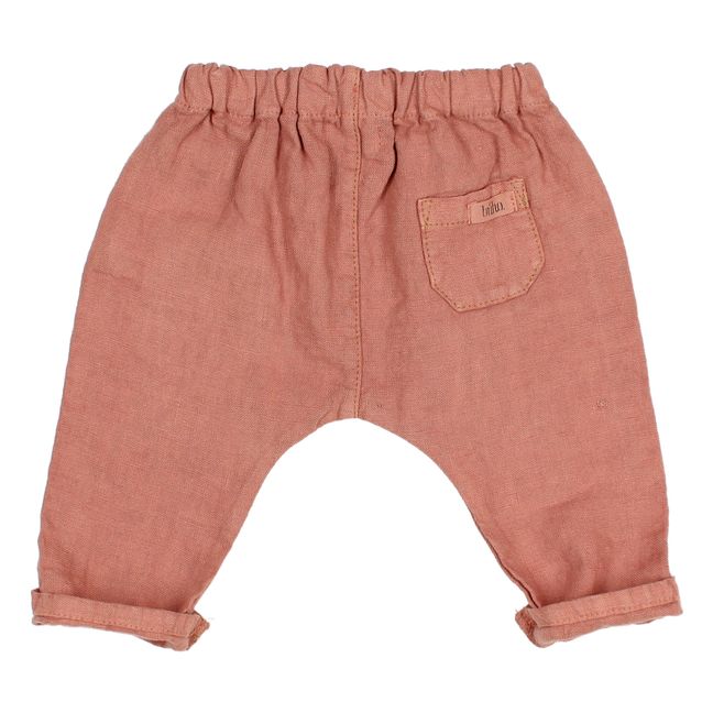 Winter Linen Harem Pants Dusty Pink
