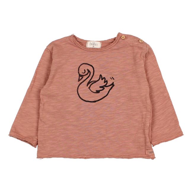 Organic Cotton Swan T-shirt Dusty Pink