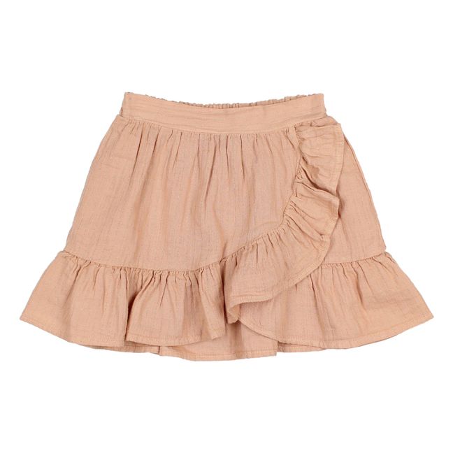 Organic Cotton Muslin Sparkly Skirt Rosa Viejo