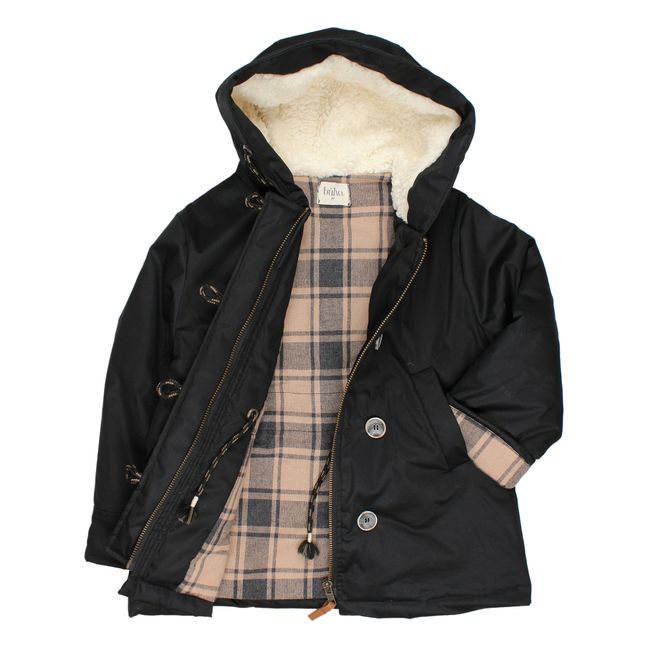 Fur-Lined Hooded Parka Nero