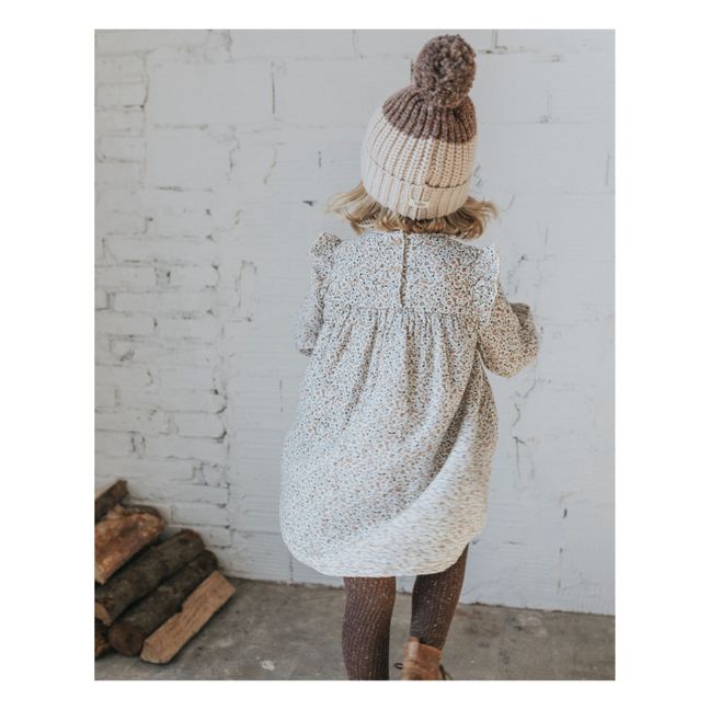 Gorro bicolor con pompón | Beige