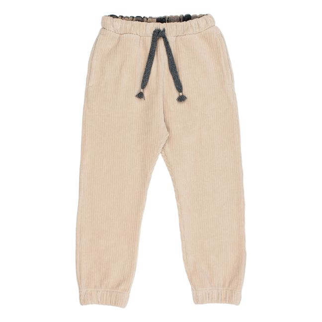 Corduroy Pull-On Trousers Beige