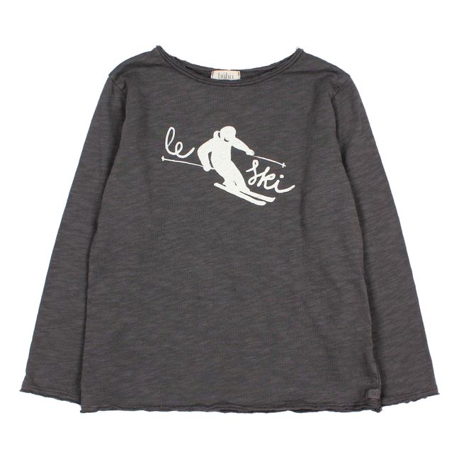 Organic Cotton Ski T-shirt Charcoal grey