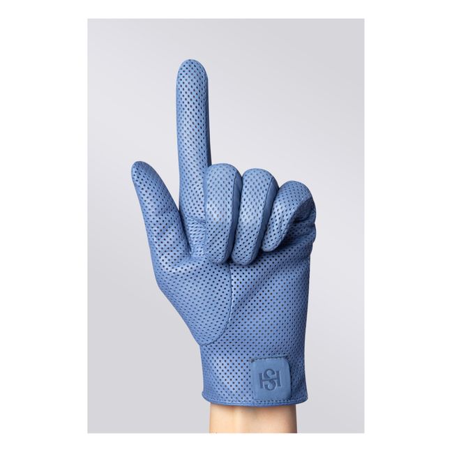 Guanti in pelle traforata Statement | Blu