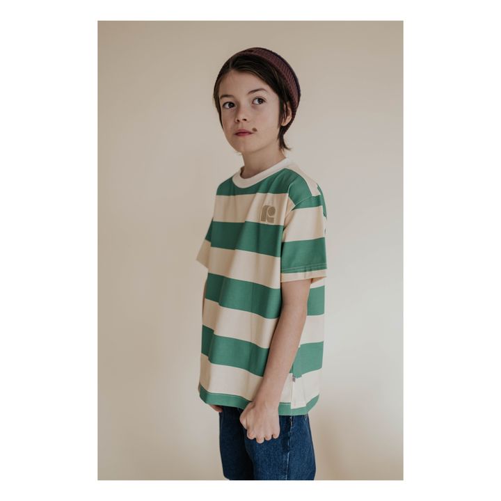 Striped T-shirt | Green- Product image n°1