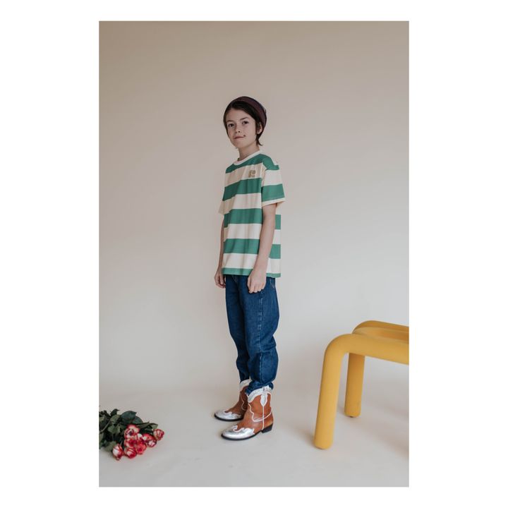 Striped T-shirt | Green- Product image n°4