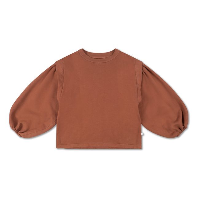Plain Sweatshirt Marrone