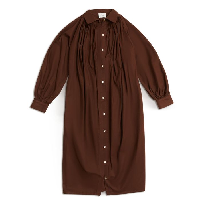 Eba Organic Cotton Shirt Dress | Brown- Product image n°0