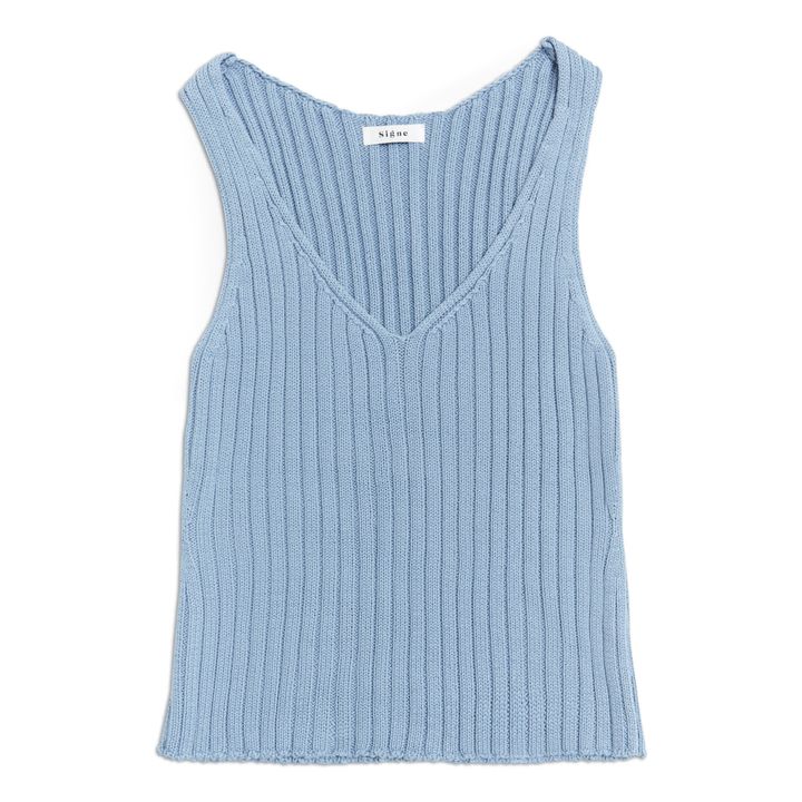 Eli Organic Cotton Knit Top | Hellblau- Produktbild Nr. 0