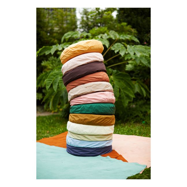 Organic Cotton Percale Round Cushion | Azzurro