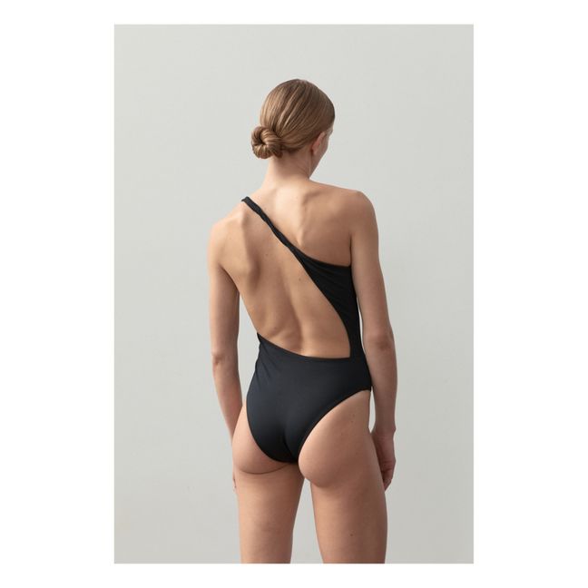 Asymmetric Swimsuit Schwarz