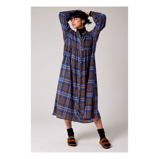 Miucha Checked Woollen Dress | Blau