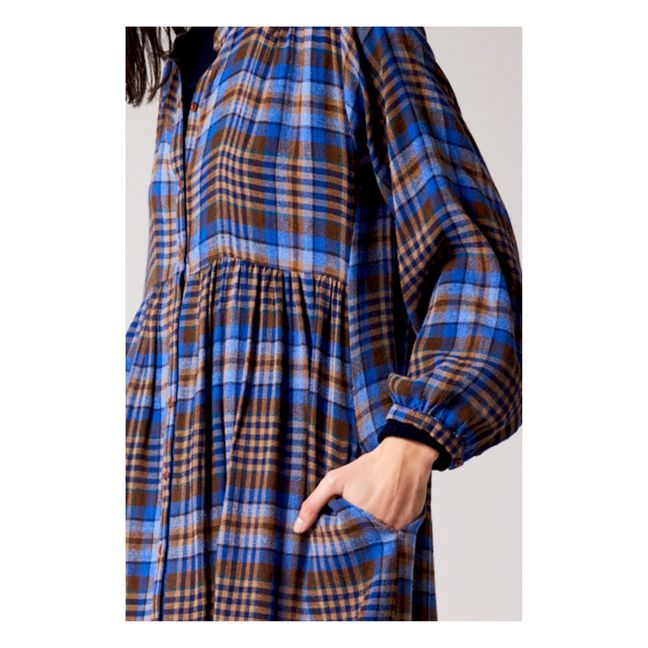 Miucha Checked Woollen Dress | Blue
