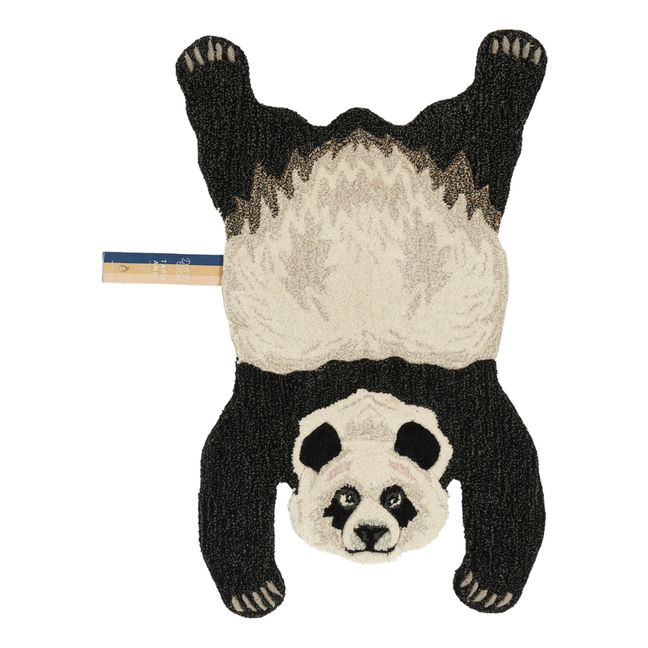 Teppich Panda aus Wolle Seidenfarben