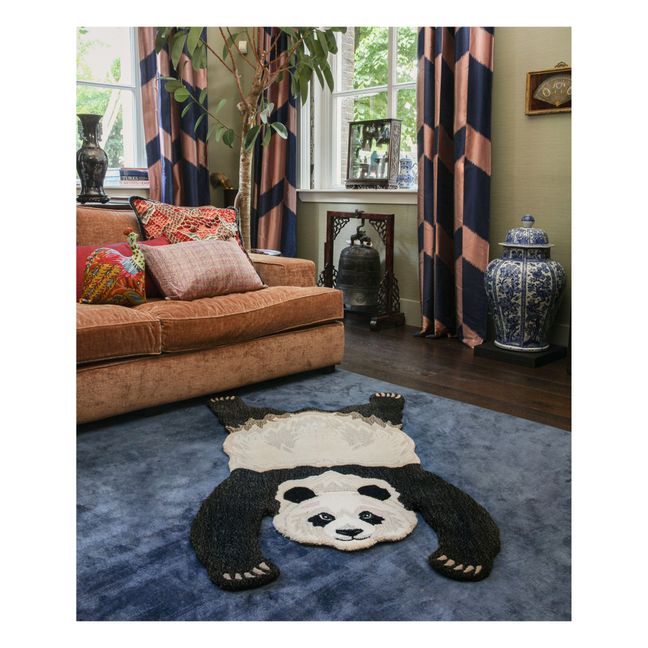 Teppich Panda aus Wolle | Seidenfarben