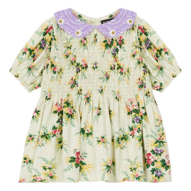 Floral Embroidered Collar Blouse Ecru