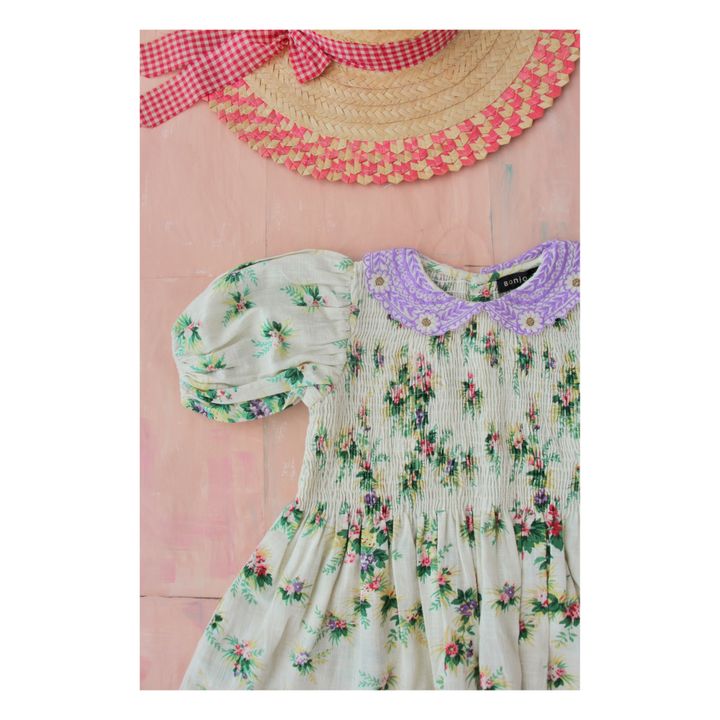 Floral Embroidered Collar Blouse Crudo- Imagen del producto n°2