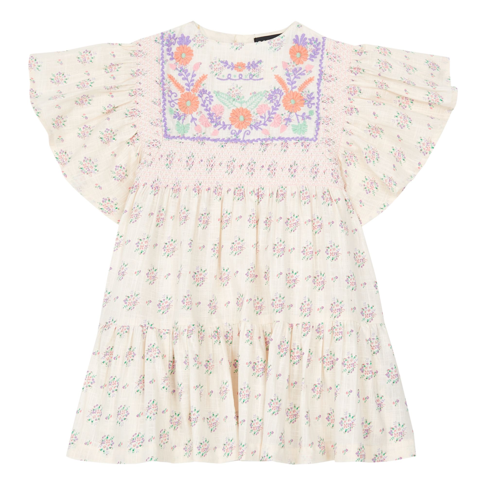 Rosalie Embroidered Dress Ecru- Product image n°0