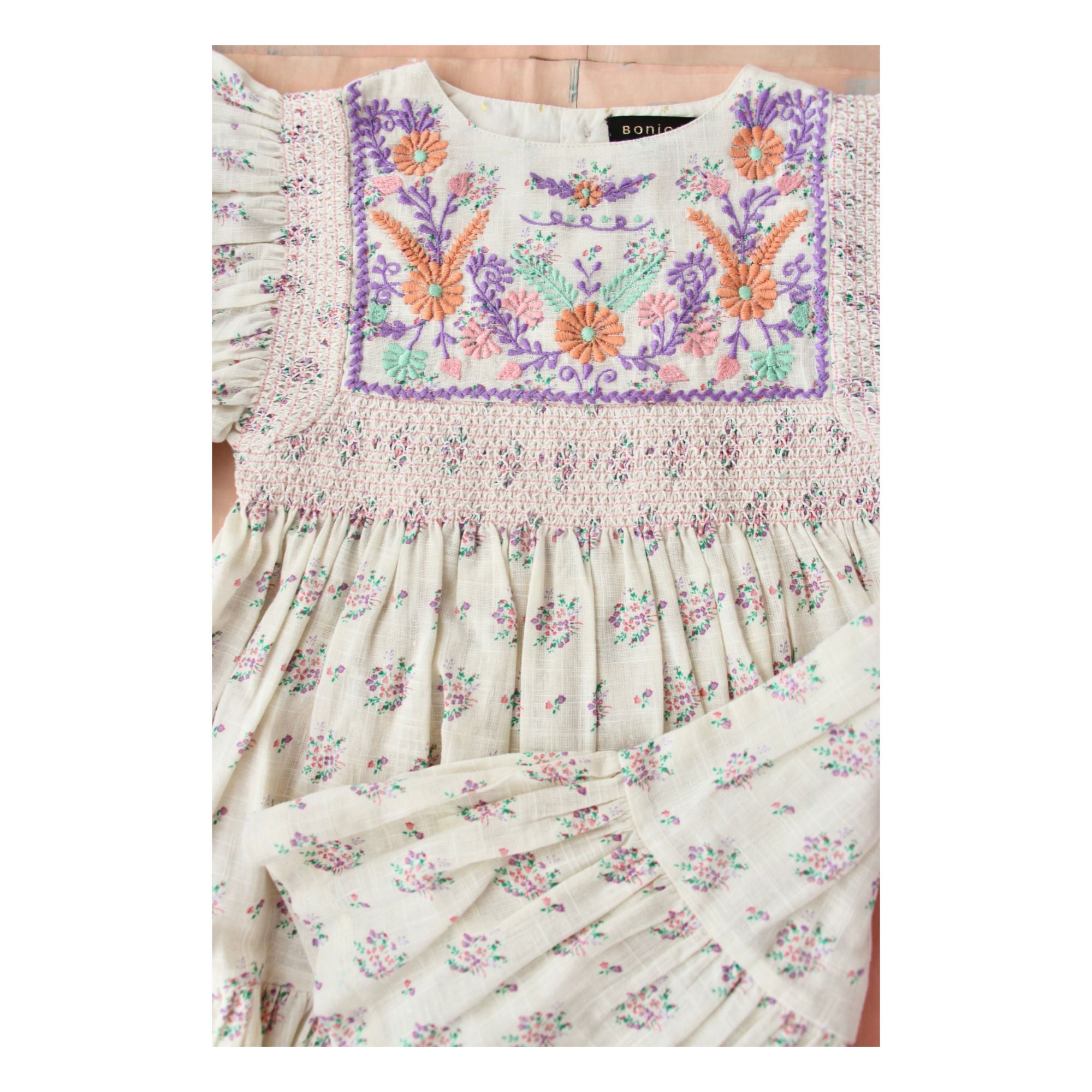 Rosalie Embroidered Dress Ecru- Product image n°3