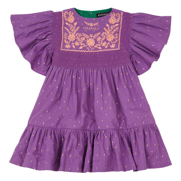 Rosalie Embroidered Dress | Purple- Product image n°0