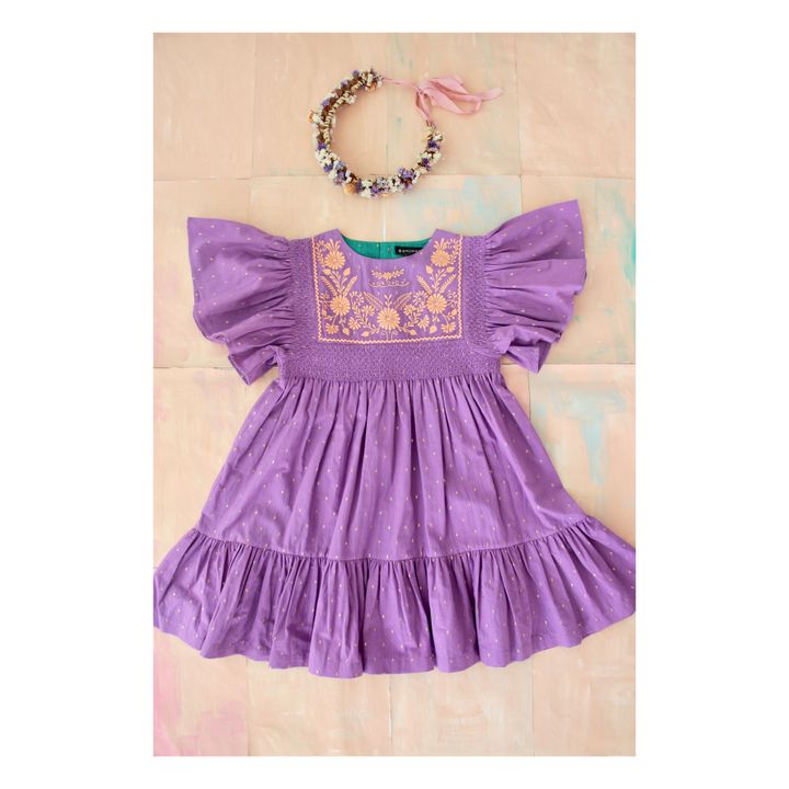 Rosalie Embroidered Dress | Purple- Product image n°1