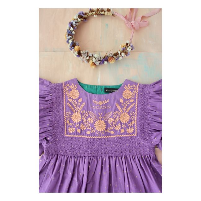 Rosalie Embroidered Dress Violeta