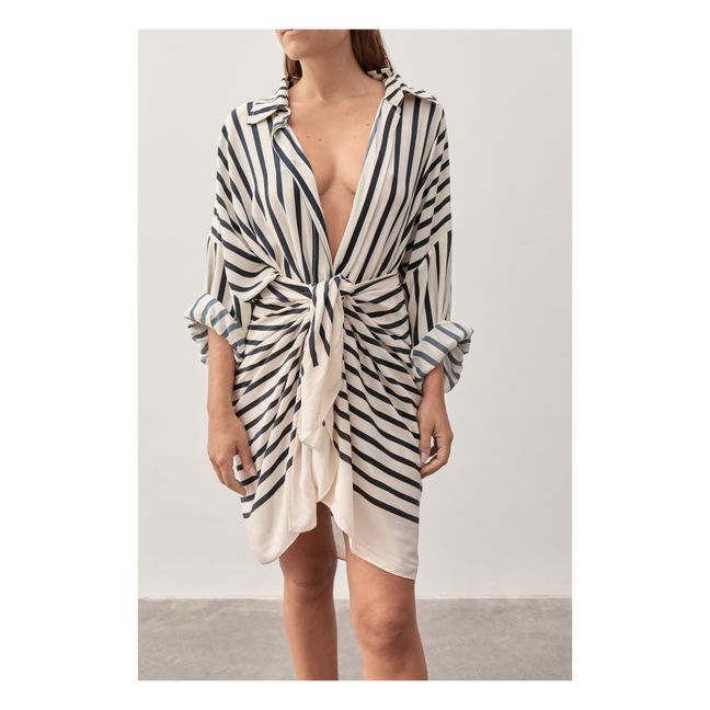 Jacques Sciarpa sarong a righe in seta | Ecru