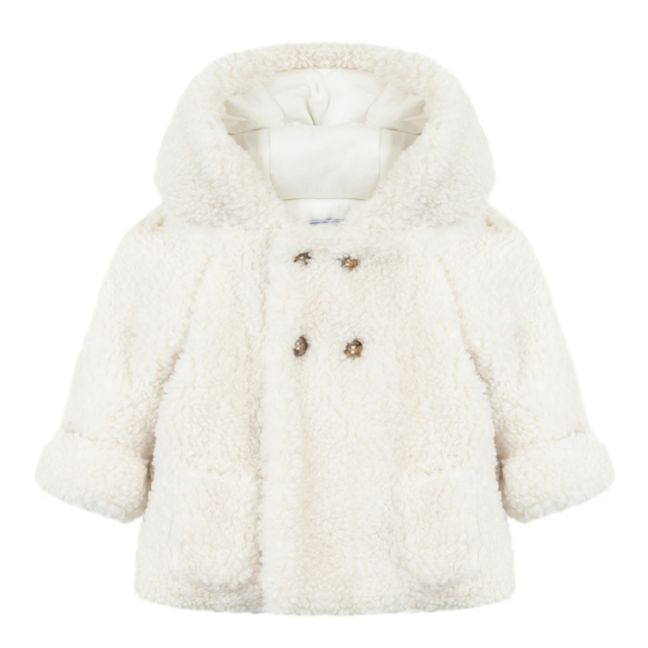 Faux Fur Baby Coat Ecru