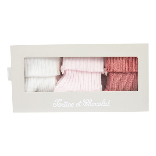 Socks - Set of 3 | Pale pink