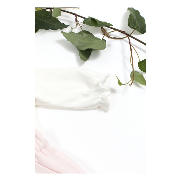 Flower Embroidered Collar Baby Bodysuit | Ecru- Product image n°3