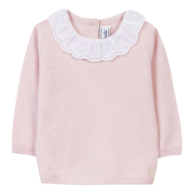 Lace Collar Jumper Pale pink