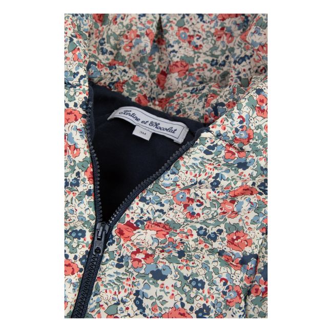 Floral Puffer Jacket Ecru