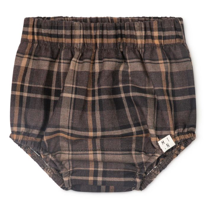 Rumi Checked Organic Cotton Flannel Bloomers | Chocolate- Product image n°0