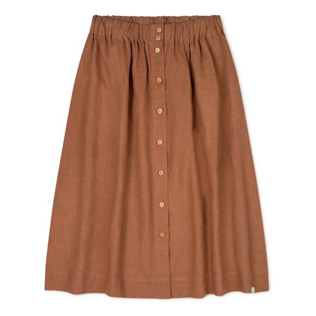 Elsa Linen Midi Skirt - Women’s Collection - Rostfarben